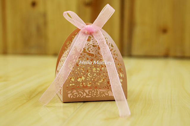 Lace Flower Design Laser Cutting Wedding Candy Box