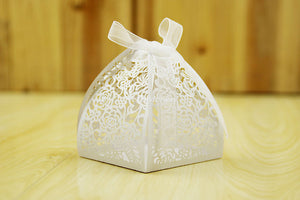 Lace Flower Design Laser Cutting Wedding Candy Box