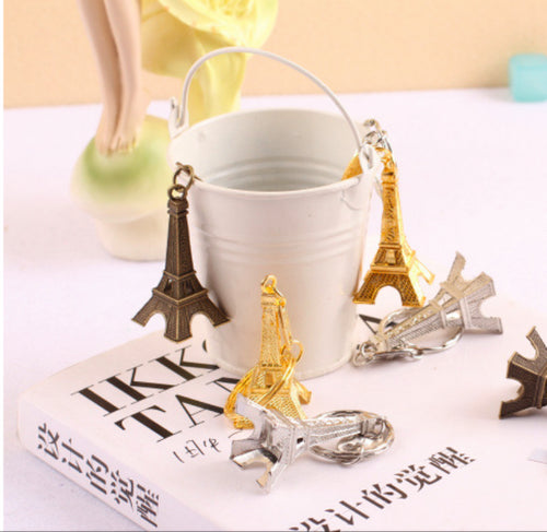 Eiffel Tower Gold Silver Key chain