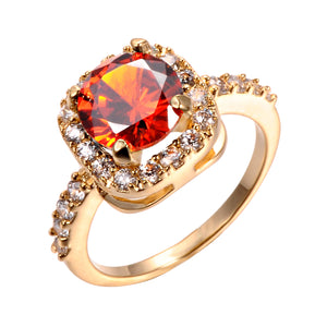 Gold Color Big Zircon CZ Zirconia Stone Ring