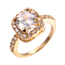 Gold Color Big Zircon CZ Zirconia Stone Ring