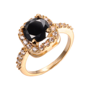 Gold Color Big Zircon CZ Zirconia Stone Ring