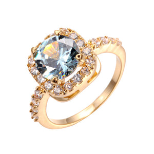 Gold Color Big Zircon CZ Zirconia Stone Ring