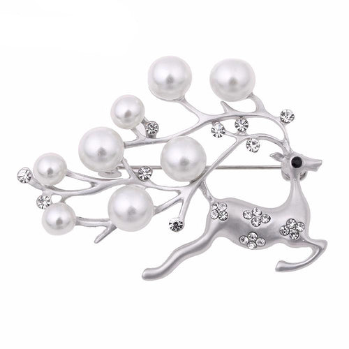 Imitation Pearl Rhinestone Brooch Pins