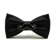 PU Leather Black White Beard Shape Bow