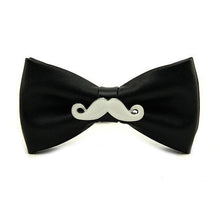 PU Leather Black White Beard Shape Bow