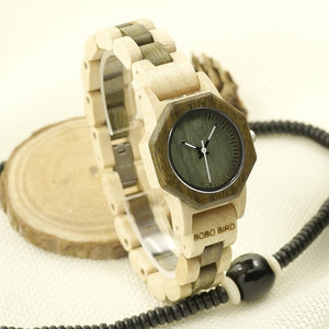Wooden Band Female Clock