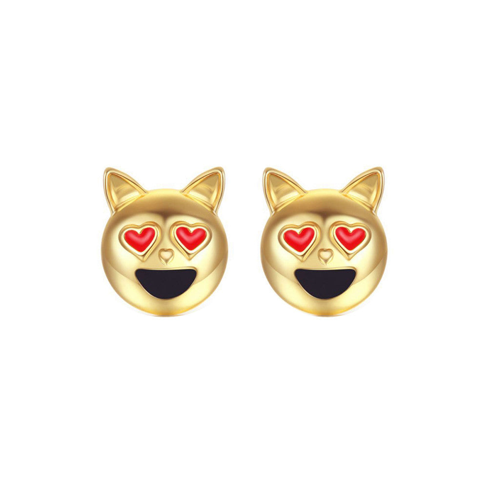 Dog Head Alloy Women Stud Earrings