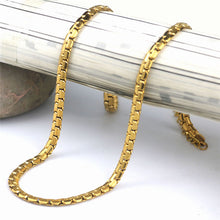 Men Stainless Steel Gold Cool Link Chain Necklace