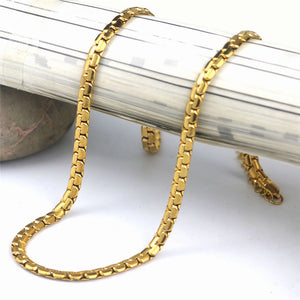 Men Stainless Steel Gold Cool Link Chain Necklace