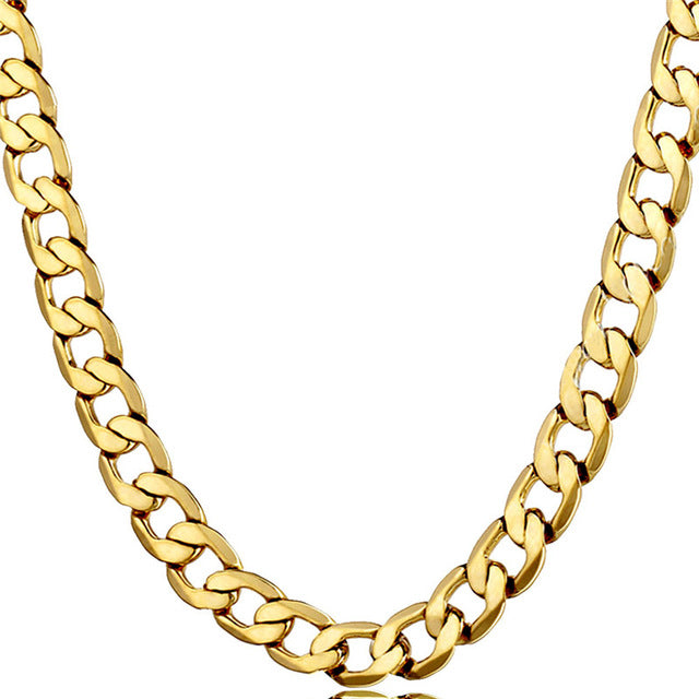 Men Stainless Steel Gold Cool Link Chain Necklace