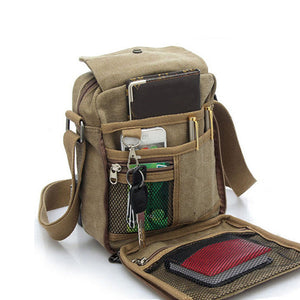 Stylish Men'S Canvas Mini Messenger Bag Crossbody